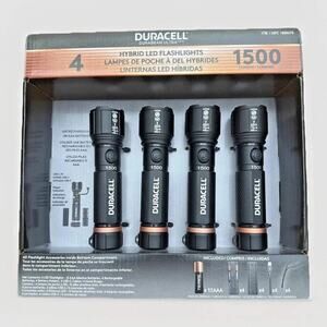 Duracell Durabeam Ultra Hybrid LED Flashlight 1500 Lumens 4 Pack Bright Battery